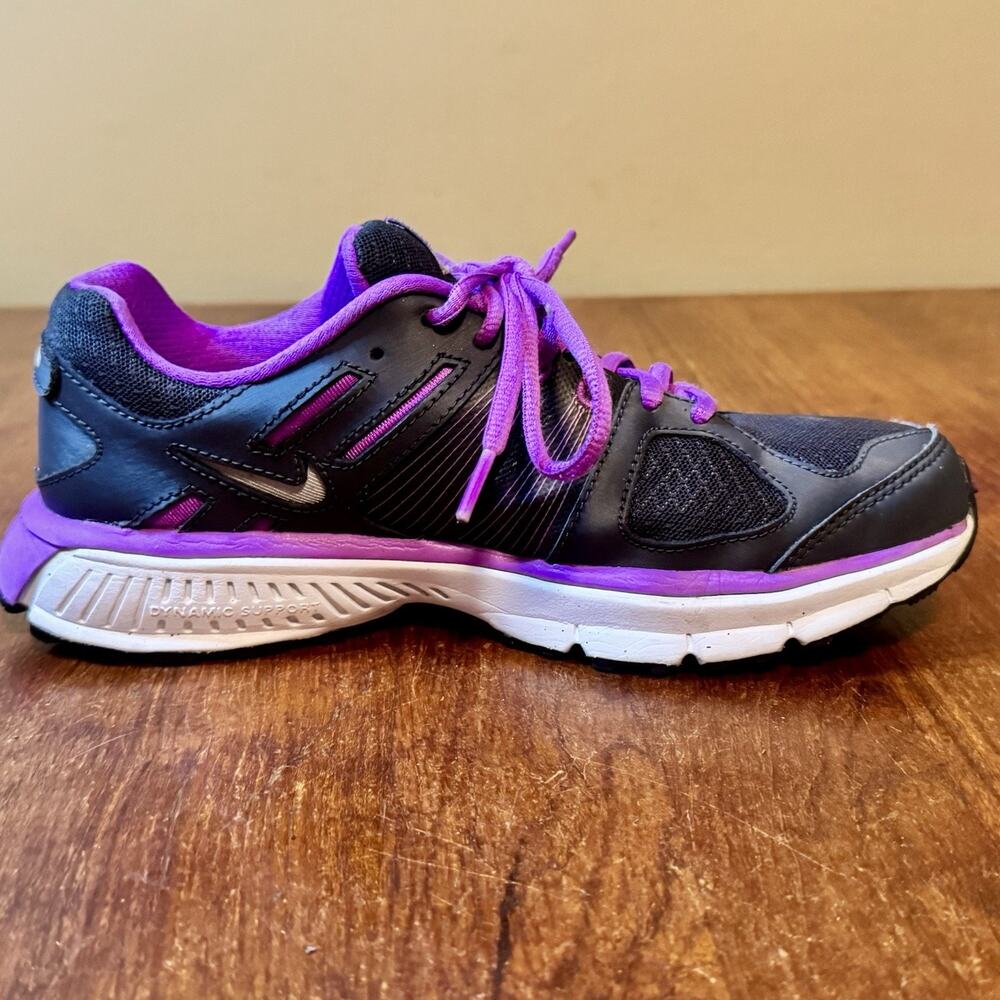Nike Anodyne DS Running Shoes Black Purple Dynamic Support Sz 7.5 7681-006